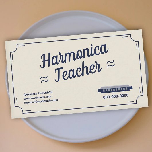 Harmonica Teacher - Vintage 名刺