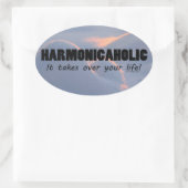 Harmonicaholic Life Ovalシール 楕円形シール (バッグ)