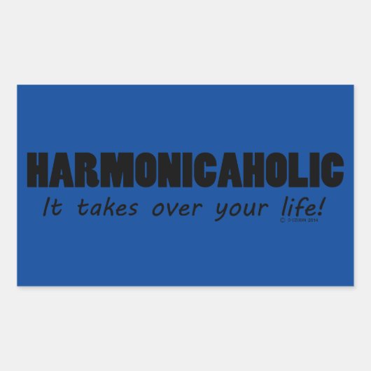 Harmonicaholic Life Rectangularステッカー 長方形シール (正面)