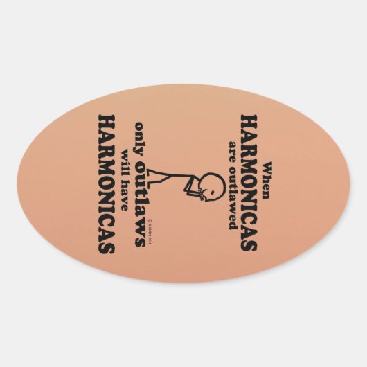 Harmonicas Outlawed Ovalシール 楕円形シール (正面)