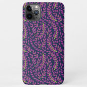 Harmonious Botanical Art on Dark Blue Background iPhoneケース (裏面)