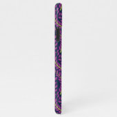 Harmonious Botanical Art on Dark Blue Background iPhoneケース (右側)