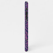 Harmonious Botanical Art on Dark Blue Background iPhoneケース (左側)