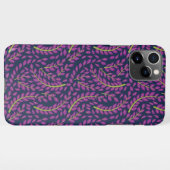 Harmonious Botanical Art on Dark Blue Background iPhoneケース (裏面横)