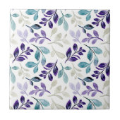  Harmonious Watercolor Leaves Design  タイル (正面)