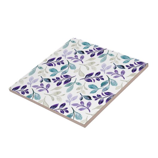  Harmonious Watercolor Leaves Design  タイル (側面)