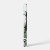 Harmonische Stadt-Silhouette in Braun mit Pflanzen iPhone 15ケース (左側面)