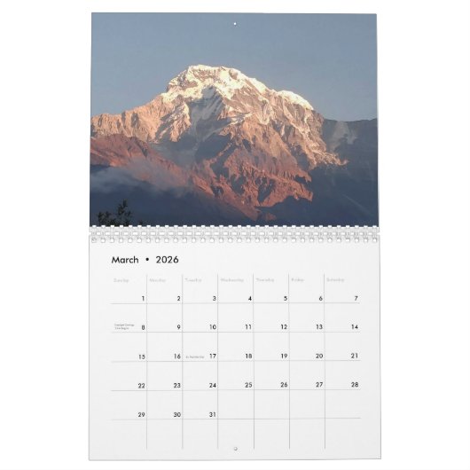 Harmony Calendar – Customized with Nature & Peace カレンダー (3月 2026)