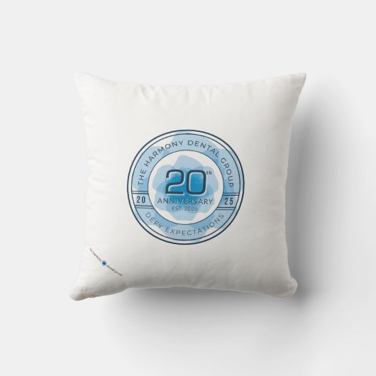 Harmony Dental 20th Anniversary Throw Pillow クッション (裏面)