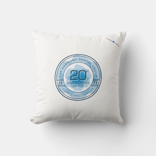 Harmony Dental 20th Anniversary Throw Pillow クッション (正面)