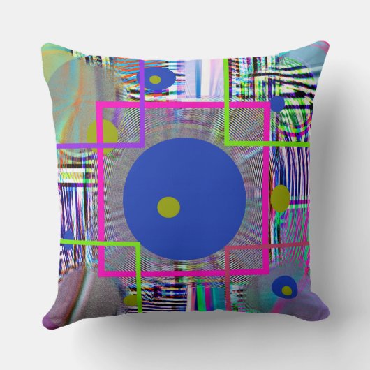 Harmony Geometry — Vibrant Folk-Art Watercolor クッション (裏面)