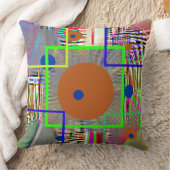 Harmony Geometry — Vibrant Folk-Art Watercolor  クッション (ブランケット)