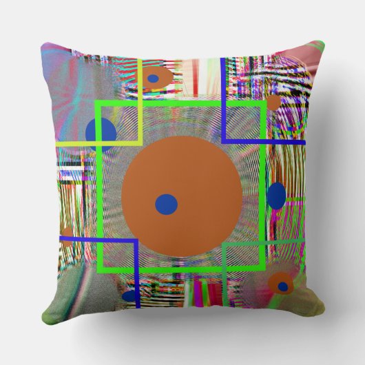 Harmony Geometry — Vibrant Folk-Art Watercolor  クッション (裏面)