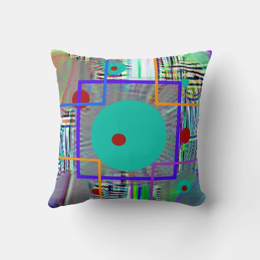 Harmony Geometry — Vibrant Folk-Art Watercolor クッション (裏面)