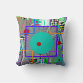 Harmony Geometry — Vibrant Folk-Art Watercolor クッション (正面)