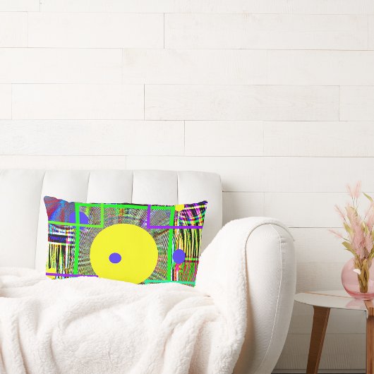 Harmony Geometry — Vibrant Folk-Art Watercolor ランバークッション