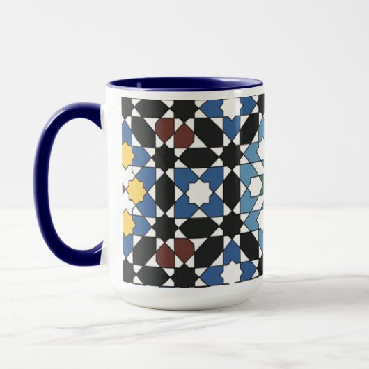 Harmony in Tiles – Moroccan Geometric Mug マグカップ (左)