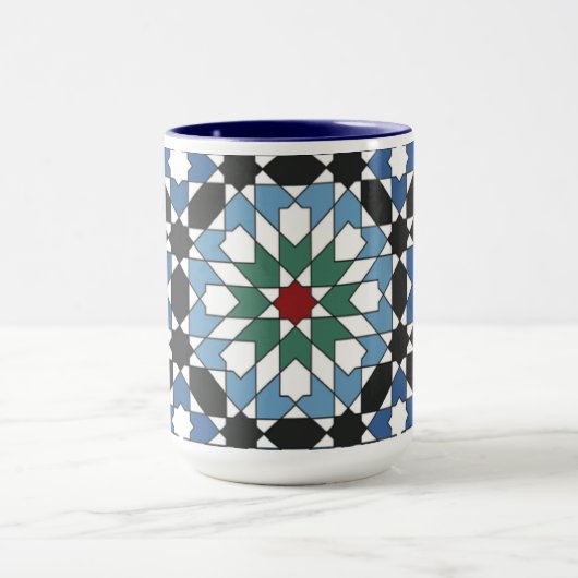 Harmony in Tiles – Moroccan Geometric Mug マグカップ (中央)