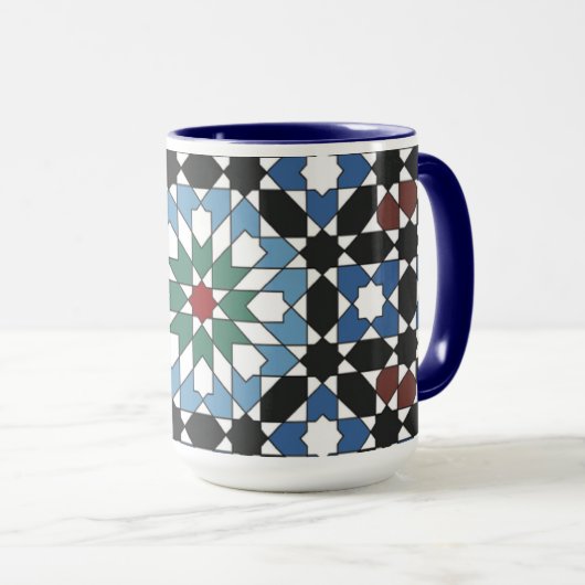 Harmony in Tiles – Moroccan Geometric Mug マグカップ (正面右)
