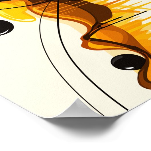 Harmony of Amber and Black Abstract Motion ポスター (角)