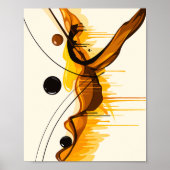 Harmony of Amber and Black Abstract Motion ポスター (正面)