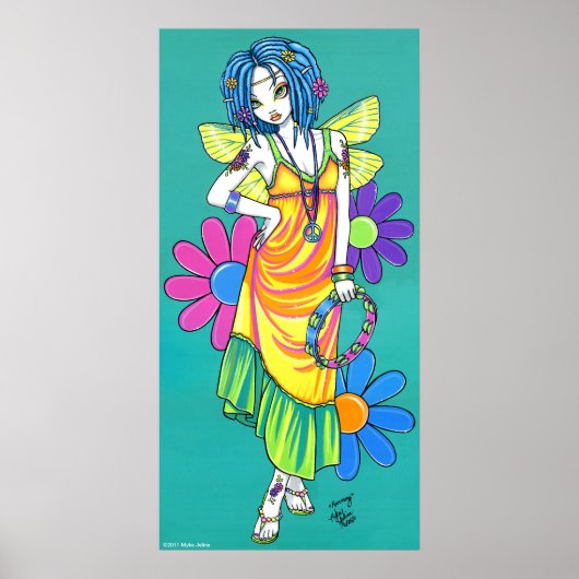 "Harmony" Rainbow Flower Child Fairy Poster ポスター (正面)