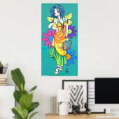 "Harmony" Rainbow Flower Child Fairy Poster ポスター (ホームオフィス)