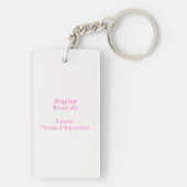 Harmony Stripes Horizontal Lines Grey Pink White キーホルダー (裏面)