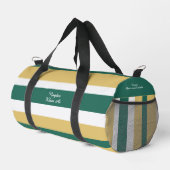 Harmony Stripes Lines Green Gold White ダッフルバッグ (右コーナー)