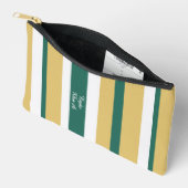 Harmony Stripes Lines Green Gold White (v) アクセサリーポーチ (見開き)