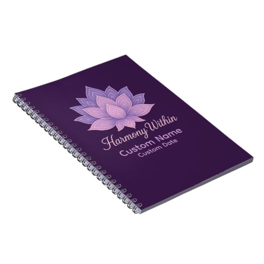 Harmony Within Lotus Mandala Personalized ノートブック (右側)