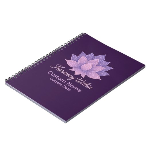 Harmony Within Lotus Mandala Personalized ノートブック (左側)