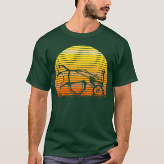 Harness Racing Race Horse Sunset Silhouette retro Tシャツ