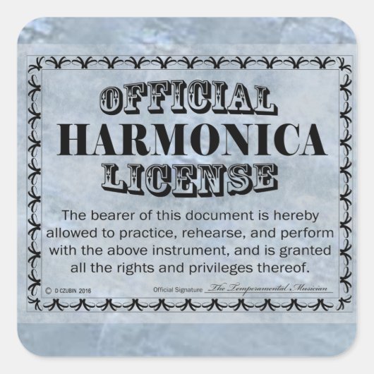Harnonica License Squareステッカー スクエアシール (正面)