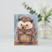 Harold the Hedgehog | Cute Animal Watercolor ポストカード (スタンド正面)