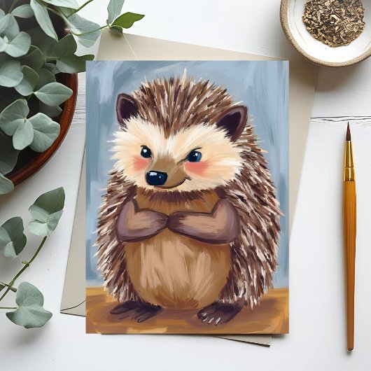 Harold the Hedgehog | Cute Animal Watercolor ポストカード