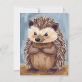 Harold the Hedgehog | Cute Animal Watercolor Card (正面)