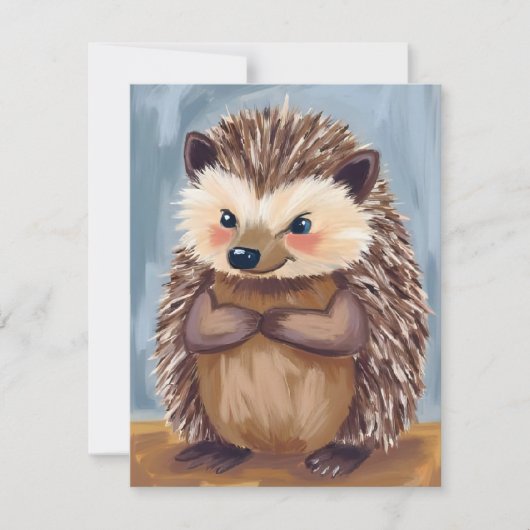 Harold the Hedgehog | Cute Animal Watercolor Card (正面)