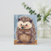 Harold the Hedgehog | Cute Animal Watercolor Card (スタンド正面)