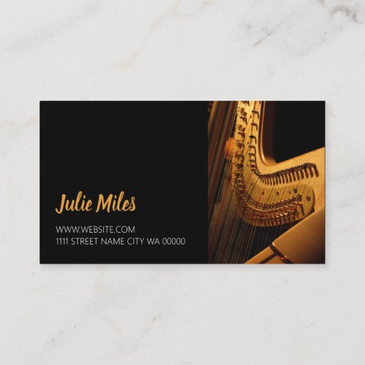 Harp Lessons Music Business Card 名刺 (裏面)