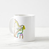 Harp Playing Stickman コーヒーマグカップ (正面左)