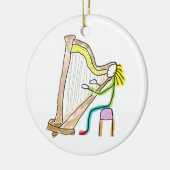 Harp Playing Stickman セラミックオーナメント (左)