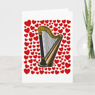 Harp With Hearts Valentines Anniversary Card シーズンカード