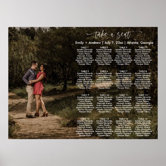 HARPERフォトモダンシーティングチャートテンプレート ポスター (正面)