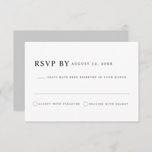 HARPERミニマモダンリストクラシックセリフのクリーンRSVP 招待状 (正面/裏面)