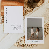 HARPERモダンシンプルフォトウェディング日付を保存 招待状