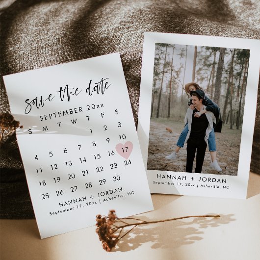 HARPER書道モダンは日付を保存Invitation 招待状