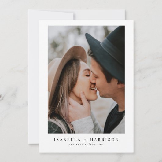 HARPER白黒Boho Arch Photo Save the Date 招待状 (裏面)