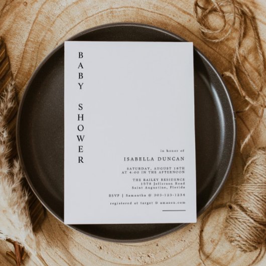 HARPER シンプル モダン ミニマリスト ベビーシャワー 招待状