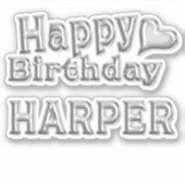 Harper Happy Birthday silver Aufkleber Sticker シール (正面)